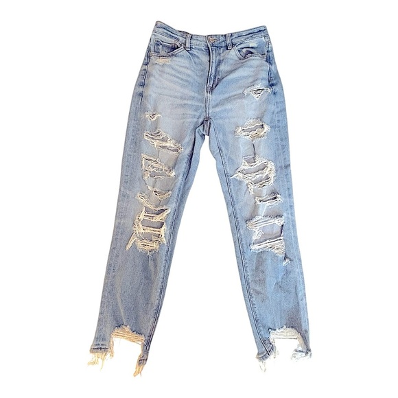 American Eagle‎ mom jeans stretch size 4 light wash - Picture 1 of 6